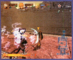 screenshot of evergrace 2, felkin using his palmira action in the shrine of mist with dar and ruy.